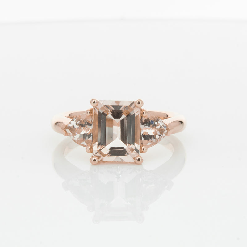 18ct Rose Gold 2.12ct Morganite Malibu Ring-Ring-Walker & Hall
