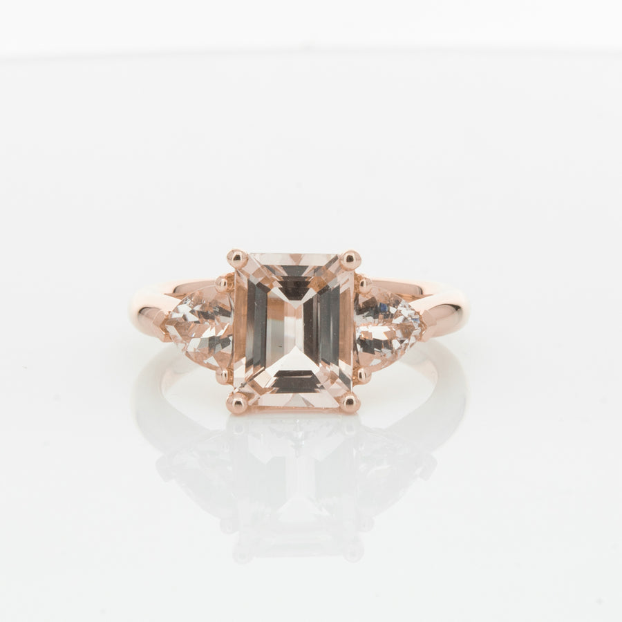 18ct Rose Gold 2.12ct Morganite Malibu Ring-Ring-Walker & Hall