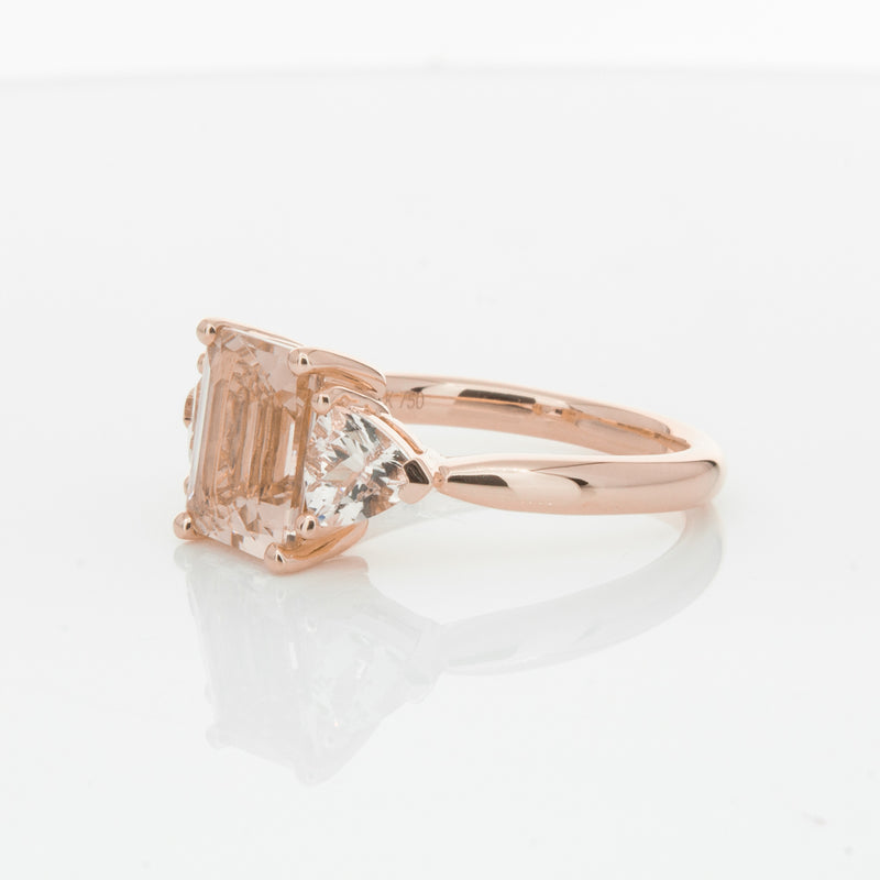 18ct Rose Gold 2.12ct Morganite Malibu Ring-Ring-Walker & Hall