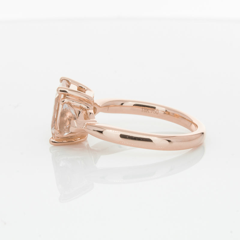 18ct Rose Gold 2.12ct Morganite Malibu Ring-Ring-Walker & Hall