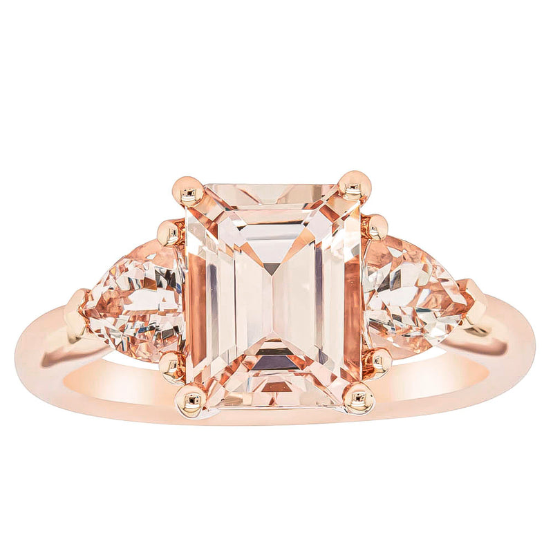 18ct Rose Gold 2.12ct Morganite Malibu Ring-Ring-Walker & Hall
