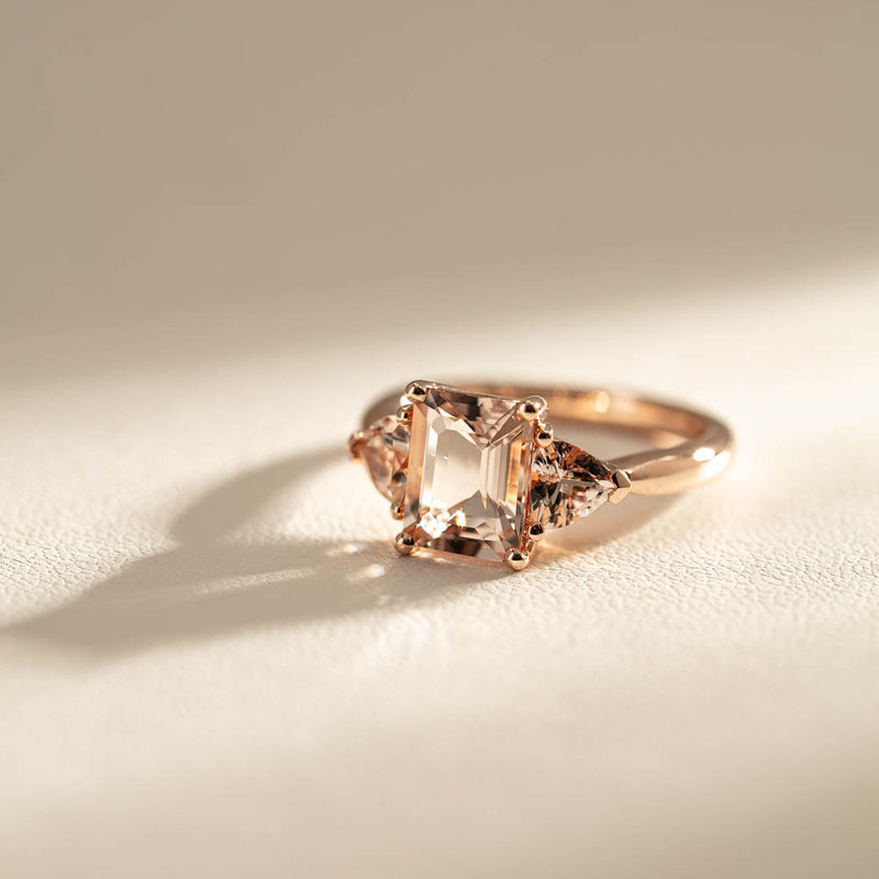 18ct Rose Gold 2.12ct Morganite Malibu Ring-Ring-Walker & Hall