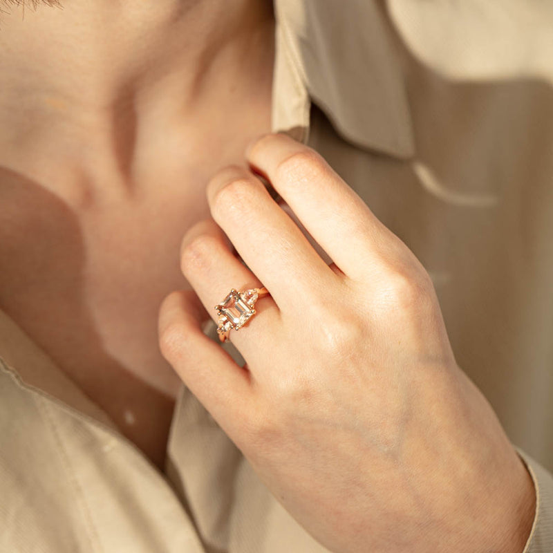 18ct Rose Gold 2.12ct Morganite Malibu Ring-Ring-Walker & Hall