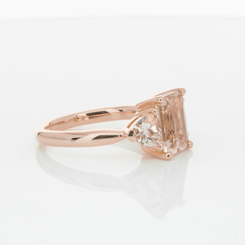 18ct Rose Gold 2.12ct Morganite Malibu Ring-Ring-Walker & Hall
