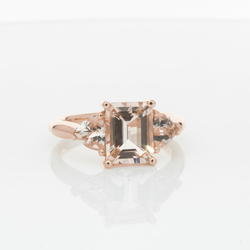 18ct Rose Gold 2.12ct Morganite Malibu Ring-Ring-Walker & Hall