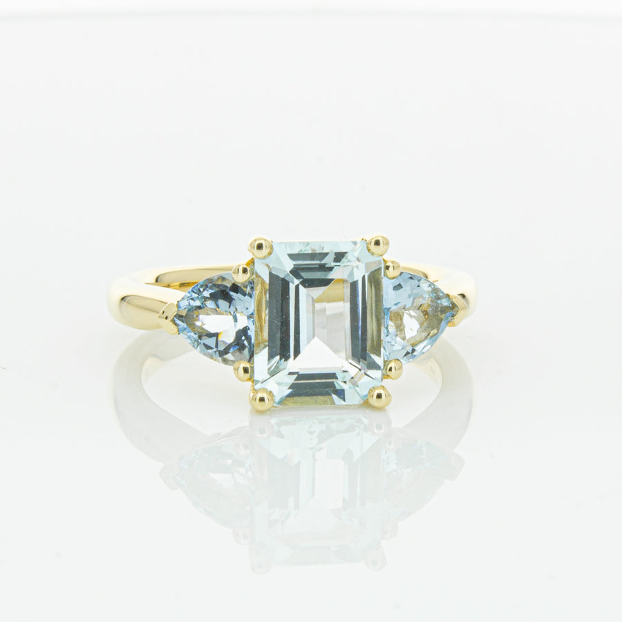 18ct Yellow Gold Aquamarine Malibu Ring-Ring-Walker & Hall