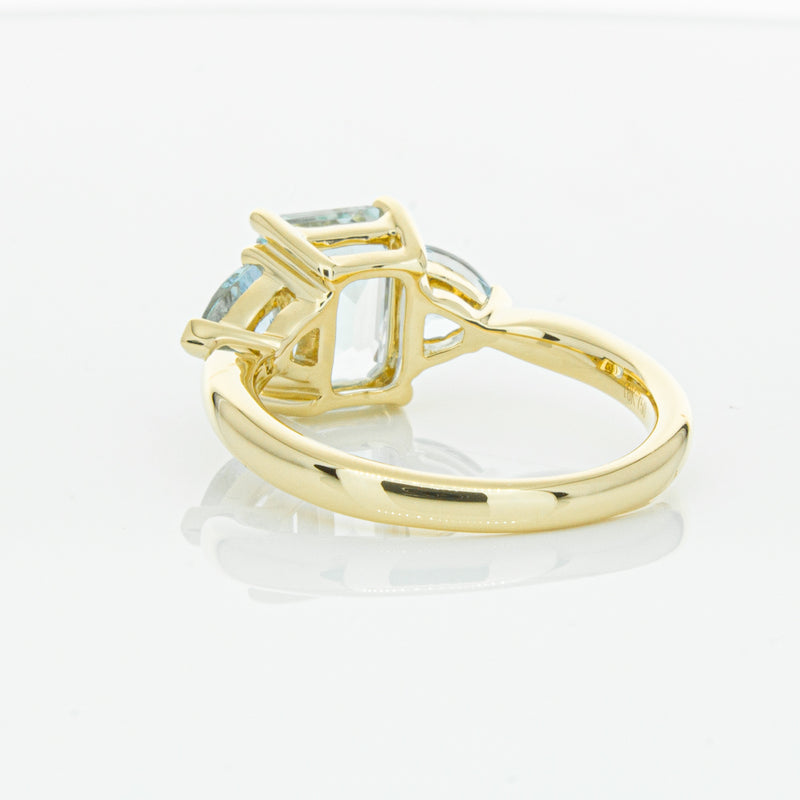 18ct Yellow Gold Aquamarine Malibu Ring-Ring-Walker & Hall