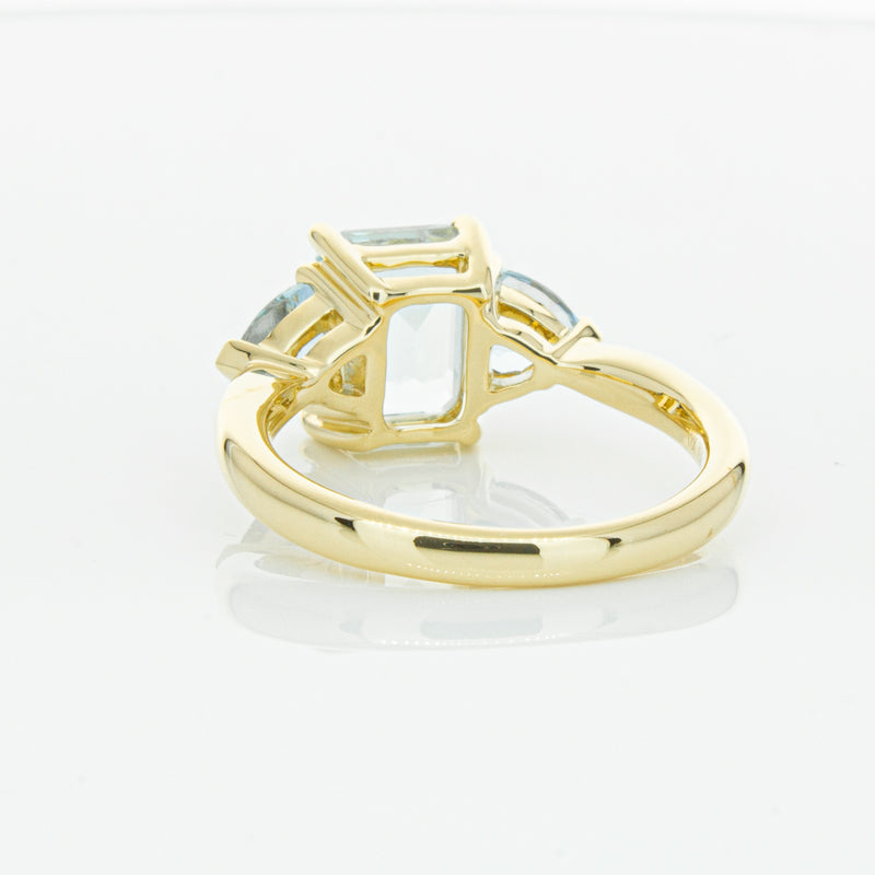 18ct Yellow Gold Aquamarine Malibu Ring-Ring-Walker & Hall