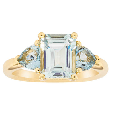 18ct Yellow Gold Aquamarine Malibu Ring-Ring-Walker & Hall