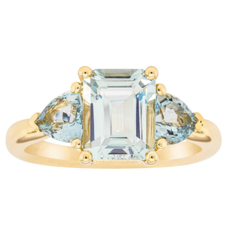 18ct Yellow Gold Aquamarine Malibu Ring-Ring-Walker & Hall