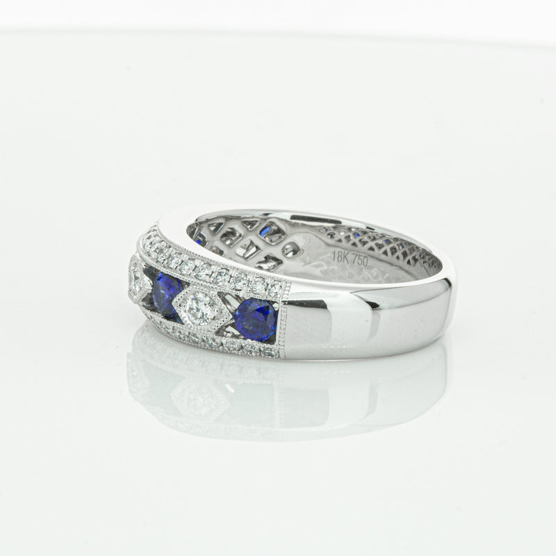 18ct White Gold Sapphire & Diamond Cecelia Ring-Ring-Walker & Hall
