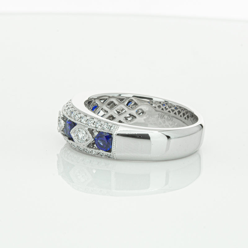 18ct White Gold Sapphire & Diamond Cecelia Ring-Ring-Walker & Hall