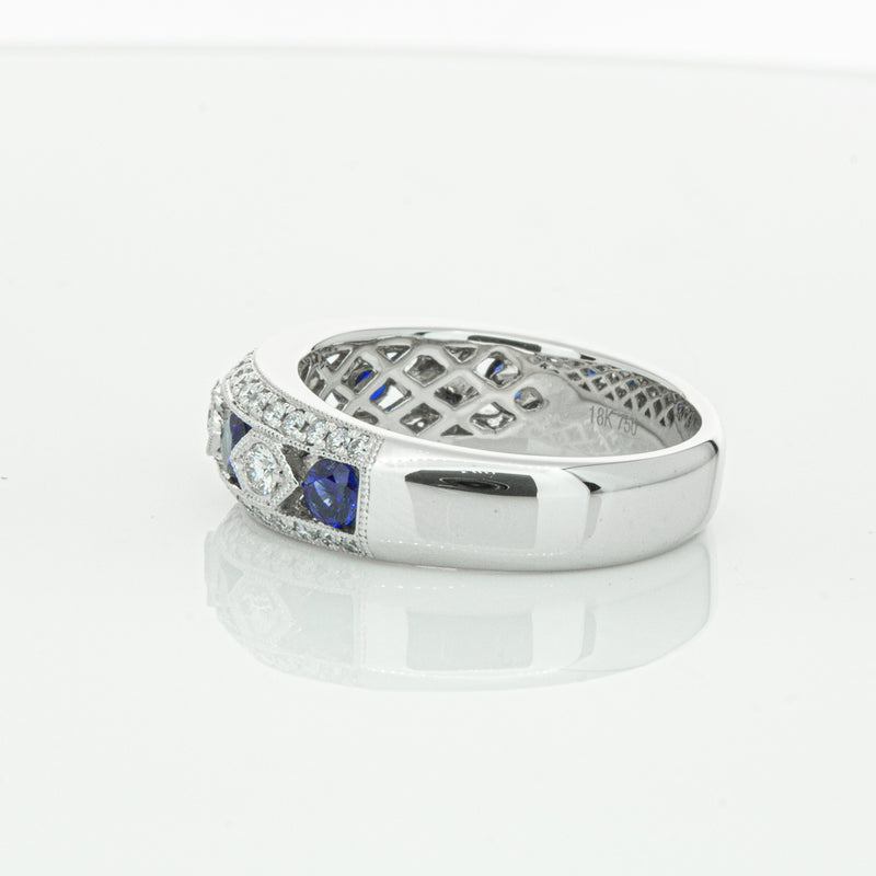 18ct White Gold Sapphire & Diamond Cecelia Ring-Ring-Walker & Hall