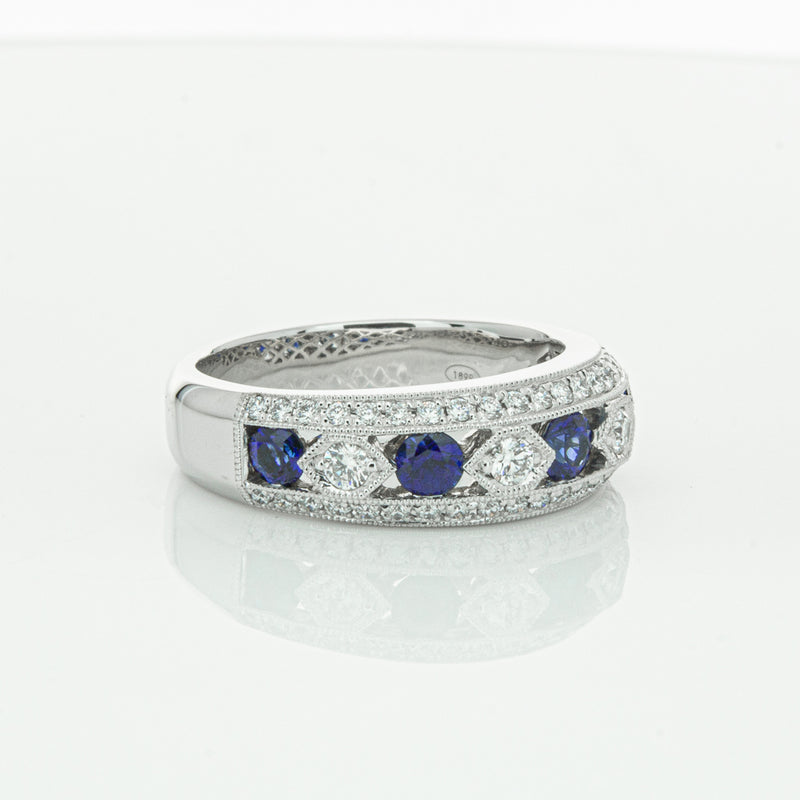 18ct White Gold Sapphire & Diamond Cecelia Ring-Ring-Walker & Hall