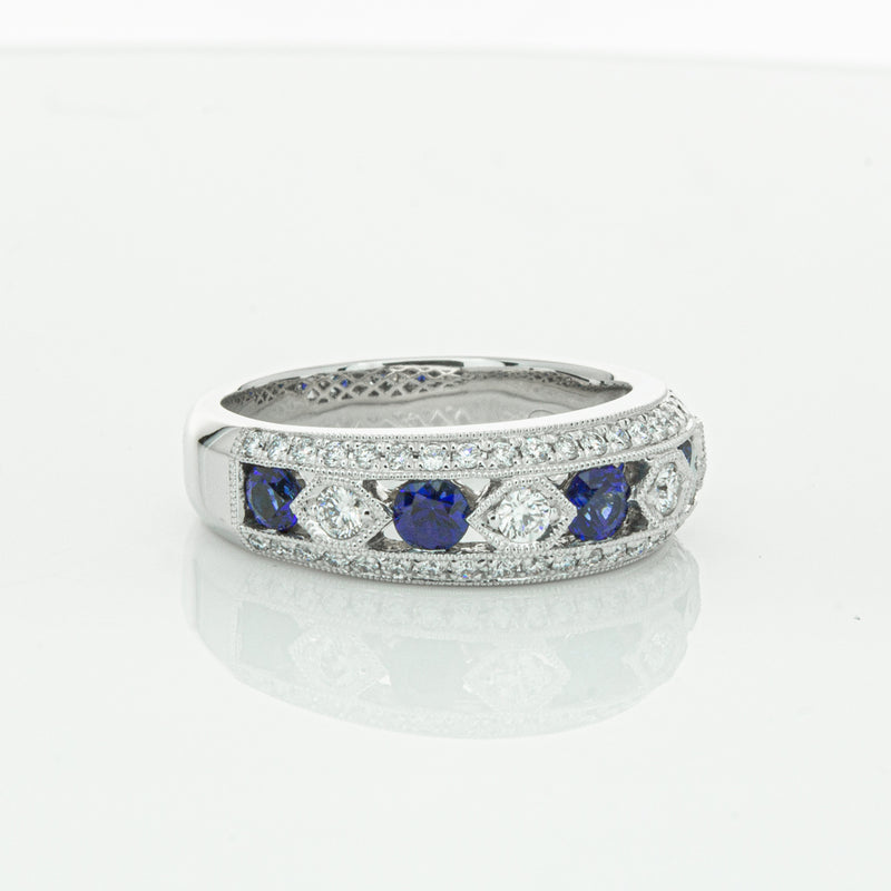 18ct White Gold Sapphire & Diamond Cecelia Ring-Ring-Walker & Hall