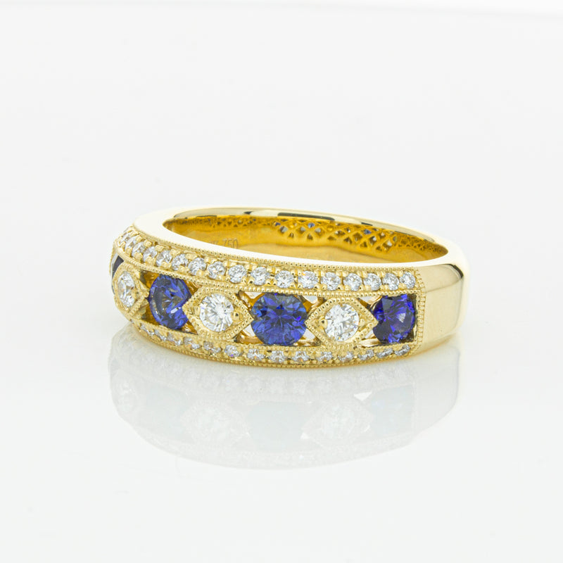 18ct Yellow Gold Sapphire & Diamond Cecelia Ring-Ring-Walker & Hall