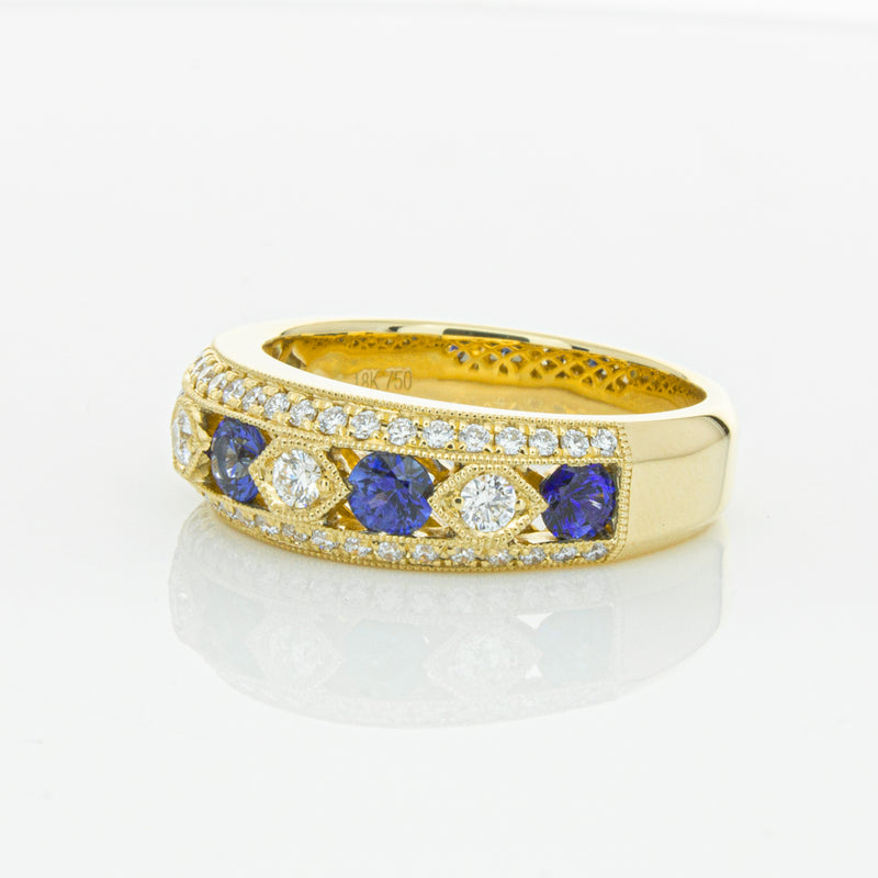 18ct Yellow Gold Sapphire & Diamond Cecelia Ring-Ring-Walker & Hall