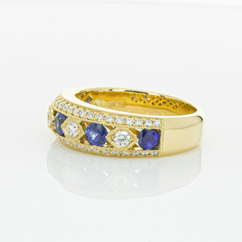 18ct Yellow Gold Sapphire & Diamond Cecelia Ring-Ring-Walker & Hall