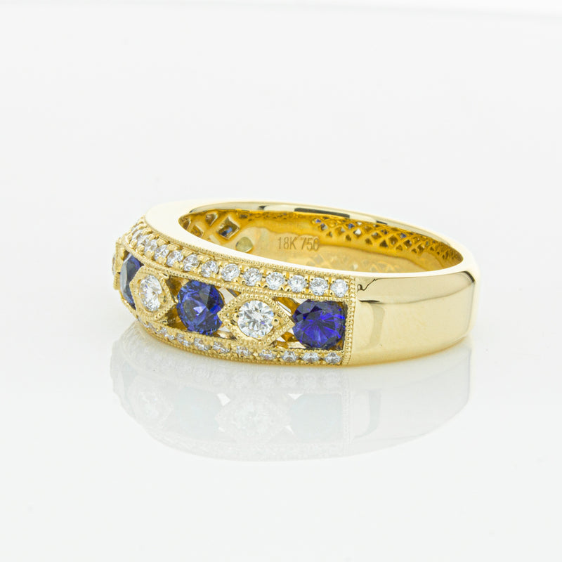 18ct Yellow Gold Sapphire & Diamond Cecelia Ring-Ring-Walker & Hall