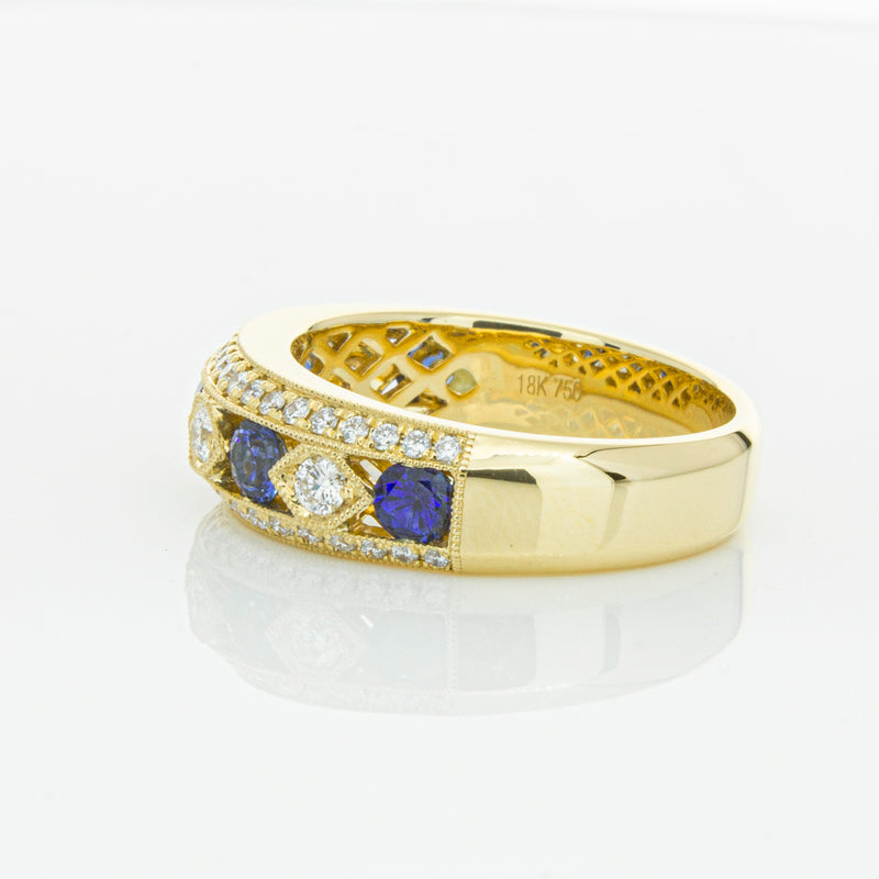 18ct Yellow Gold Sapphire & Diamond Cecelia Ring-Ring-Walker & Hall