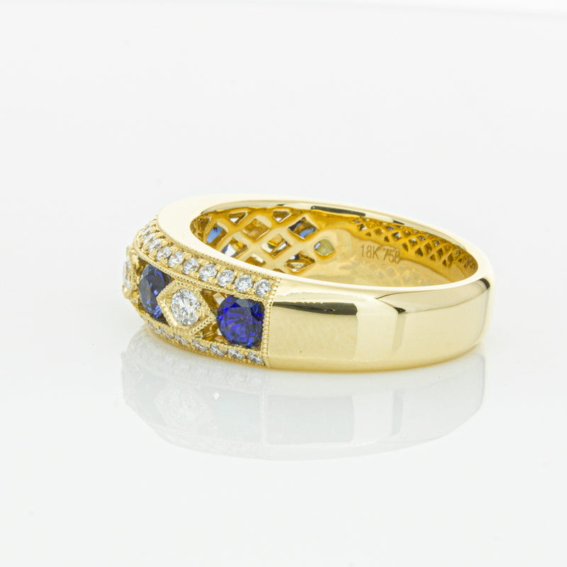 18ct Yellow Gold Sapphire & Diamond Cecelia Ring-Ring-Walker & Hall