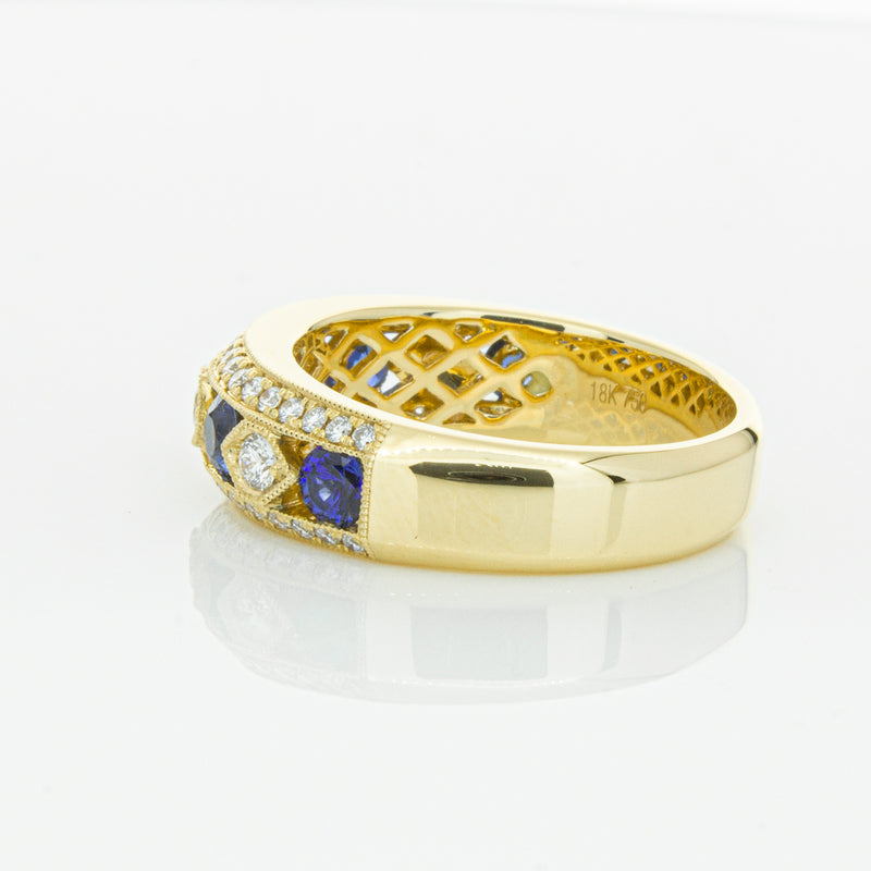 18ct Yellow Gold Sapphire & Diamond Cecelia Ring-Ring-Walker & Hall