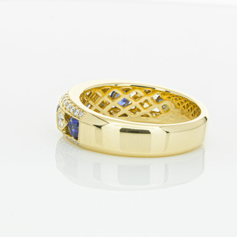 18ct Yellow Gold Sapphire & Diamond Cecelia Ring-Ring-Walker & Hall