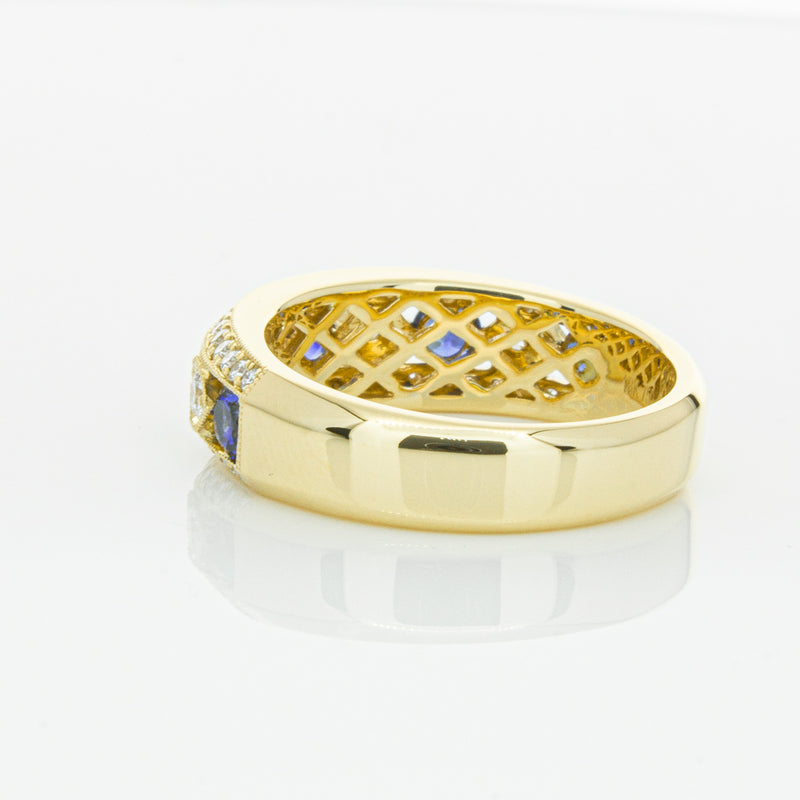 18ct Yellow Gold Sapphire & Diamond Cecelia Ring-Ring-Walker & Hall