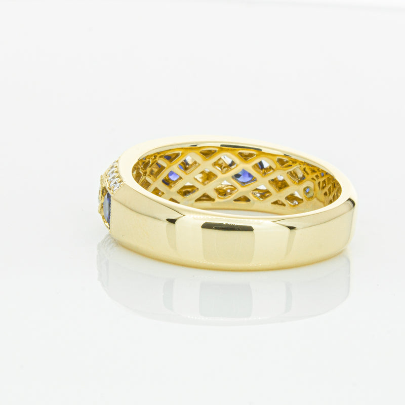 18ct Yellow Gold Sapphire & Diamond Cecelia Ring-Ring-Walker & Hall