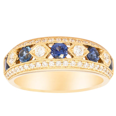 18ct Yellow Gold Sapphire & Diamond Cecelia Ring-Ring-Walker & Hall