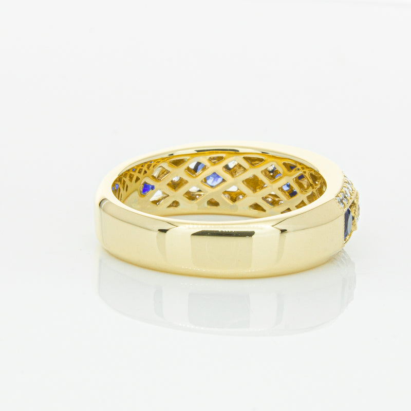 18ct Yellow Gold Sapphire & Diamond Cecelia Ring-Ring-Walker & Hall