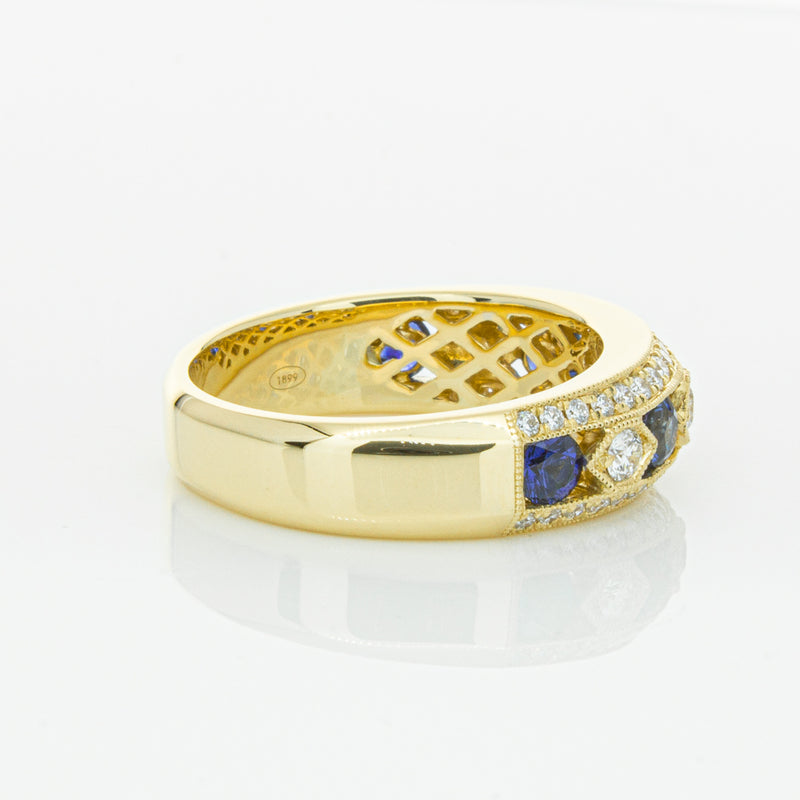 18ct Yellow Gold Sapphire & Diamond Cecelia Ring-Ring-Walker & Hall