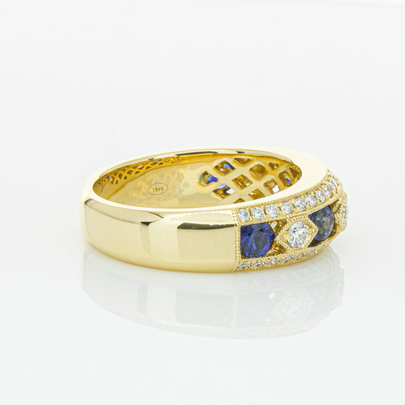 18ct Yellow Gold Sapphire & Diamond Cecelia Ring-Ring-Walker & Hall