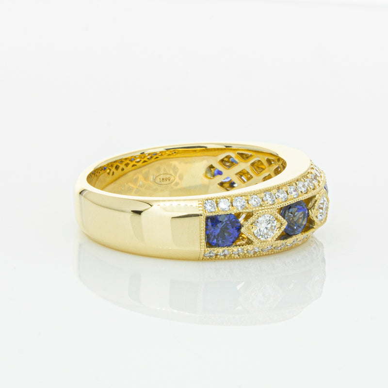 18ct Yellow Gold Sapphire & Diamond Cecelia Ring-Ring-Walker & Hall