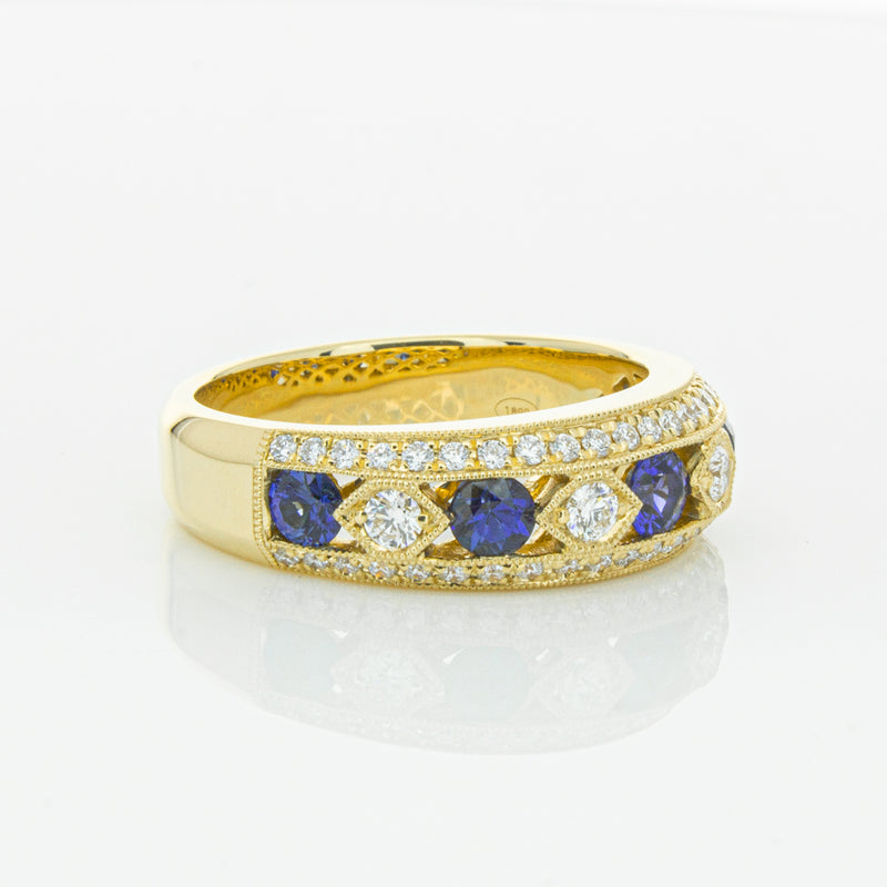 18ct Yellow Gold Sapphire & Diamond Cecelia Ring-Ring-Walker & Hall