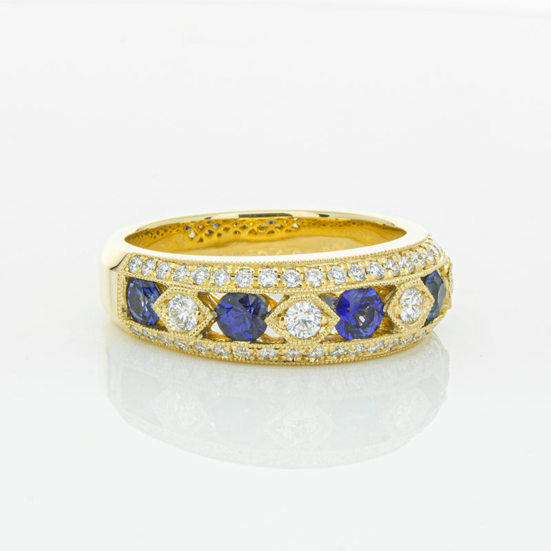 18ct Yellow Gold Sapphire & Diamond Cecelia Ring-Ring-Walker & Hall