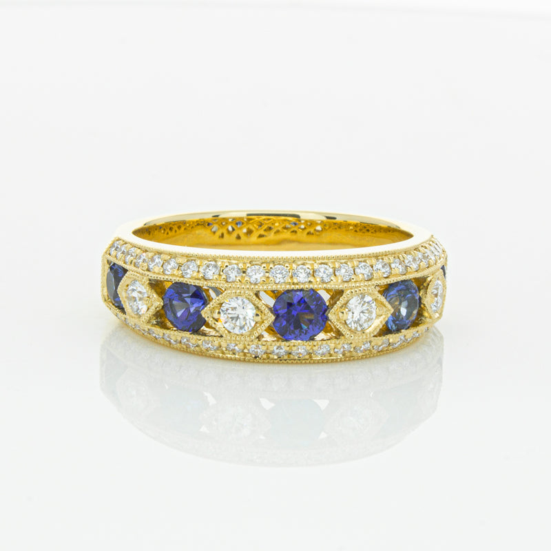 18ct Yellow Gold Sapphire & Diamond Cecelia Ring-Ring-Walker & Hall