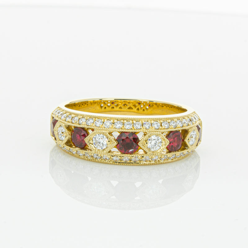 18ct Yellow Gold Ruby & Diamond Cecelia Ring-Ring-Walker & Hall