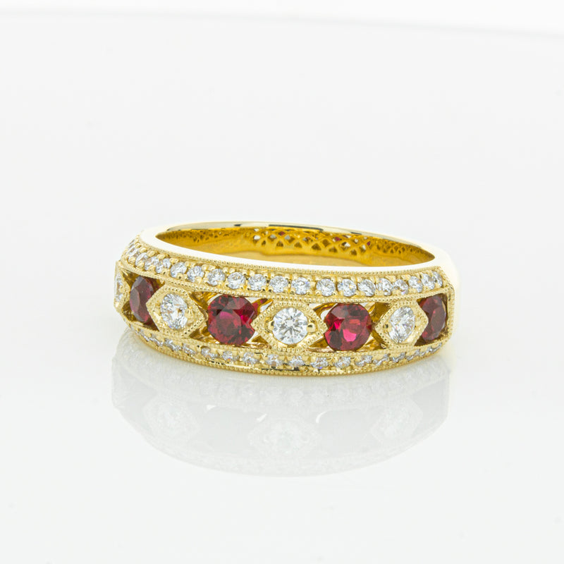 18ct Yellow Gold Ruby & Diamond Cecelia Ring-Ring-Walker & Hall