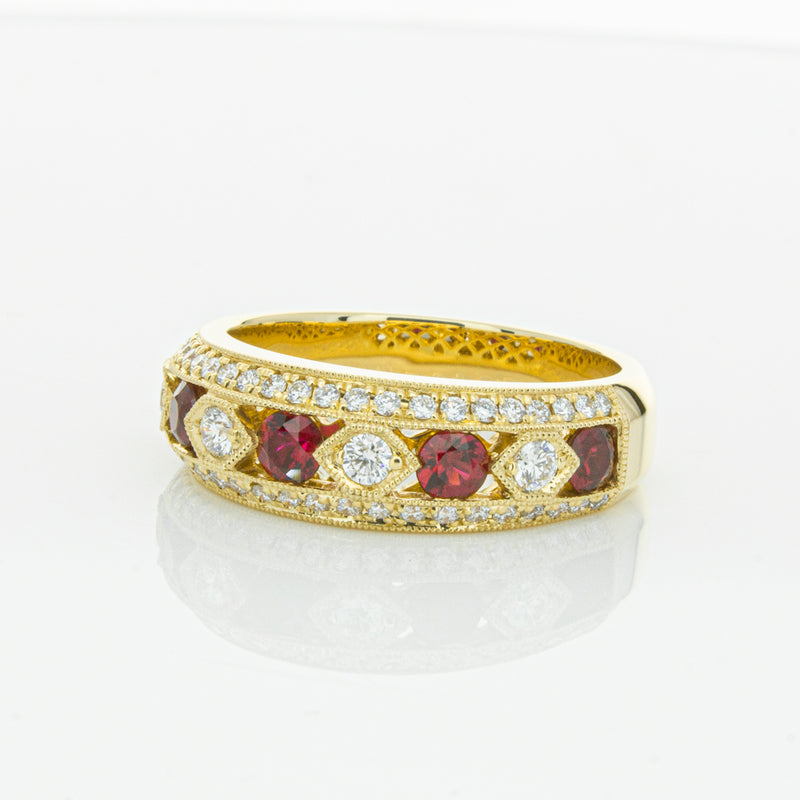 18ct Yellow Gold Ruby & Diamond Cecelia Ring-Ring-Walker & Hall