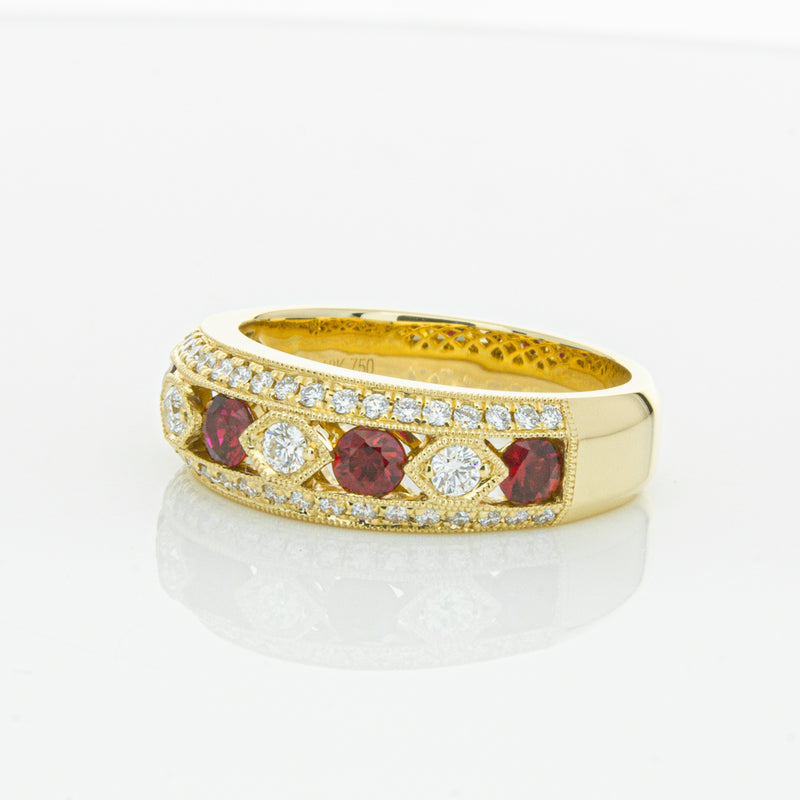 18ct Yellow Gold Ruby & Diamond Cecelia Ring-Ring-Walker & Hall