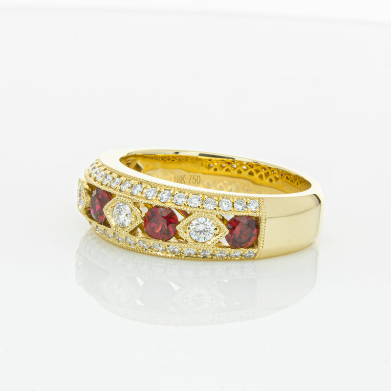 18ct Yellow Gold Ruby & Diamond Cecelia Ring-Ring-Walker & Hall