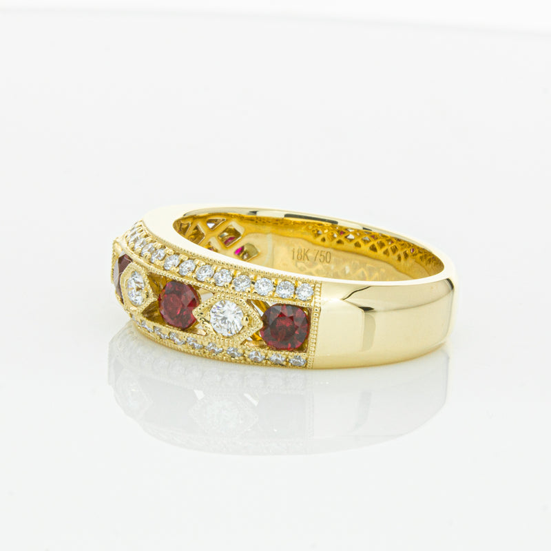 18ct Yellow Gold Ruby & Diamond Cecelia Ring-Ring-Walker & Hall