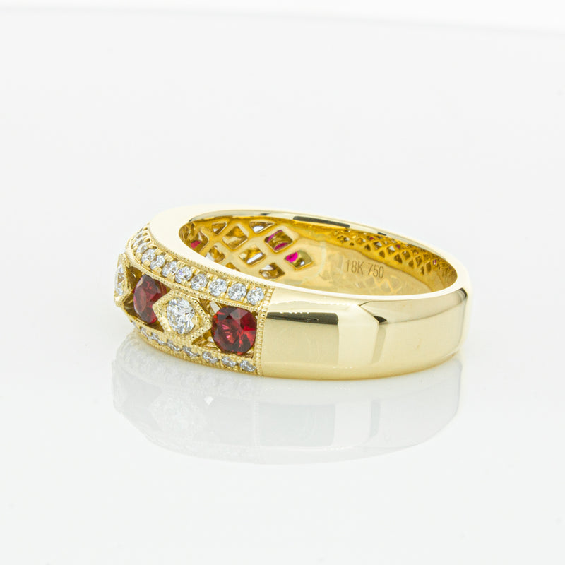 18ct Yellow Gold Ruby & Diamond Cecelia Ring-Ring-Walker & Hall