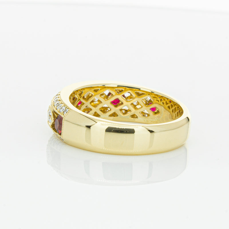18ct Yellow Gold Ruby & Diamond Cecelia Ring-Ring-Walker & Hall