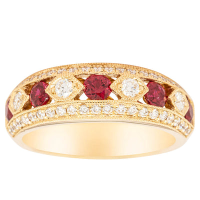 18ct Yellow Gold Ruby & Diamond Cecelia Ring-Ring-Walker & Hall
