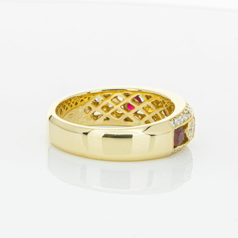 18ct Yellow Gold Ruby & Diamond Cecelia Ring-Ring-Walker & Hall