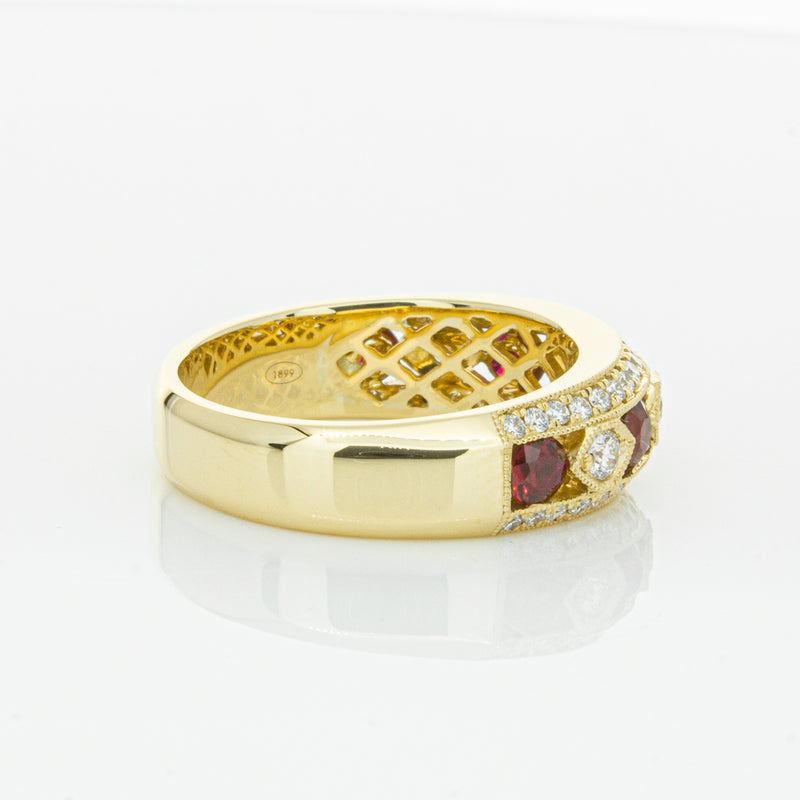 18ct Yellow Gold Ruby & Diamond Cecelia Ring-Ring-Walker & Hall