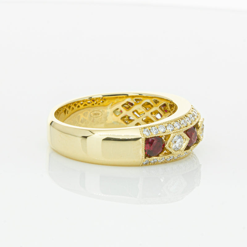 18ct Yellow Gold Ruby & Diamond Cecelia Ring-Ring-Walker & Hall