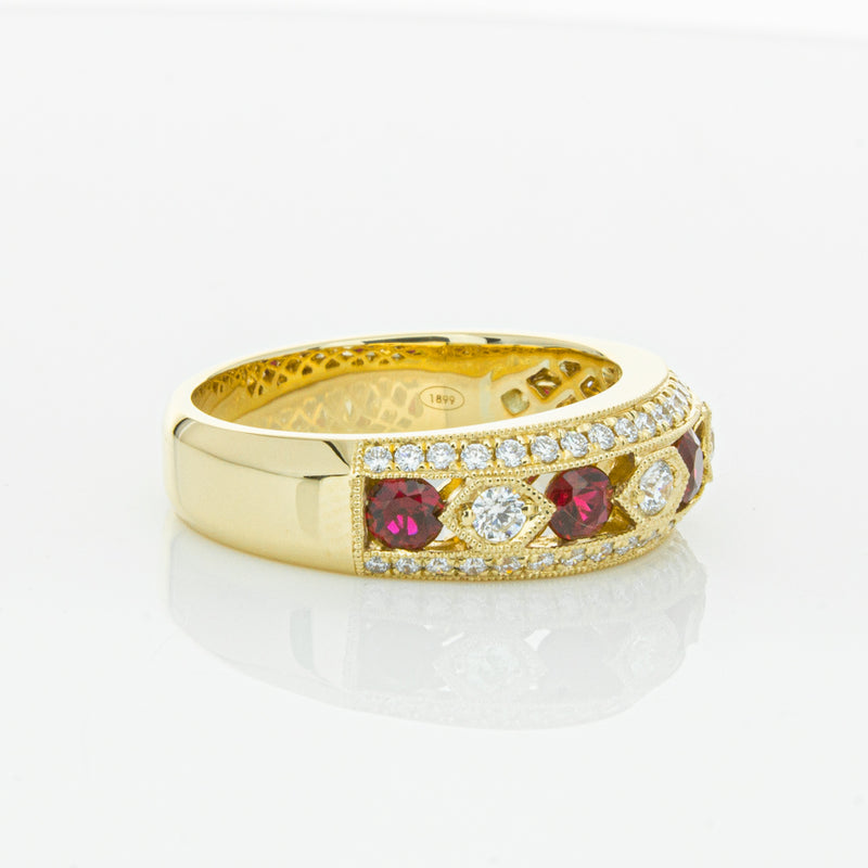 18ct Yellow Gold Ruby & Diamond Cecelia Ring-Ring-Walker & Hall